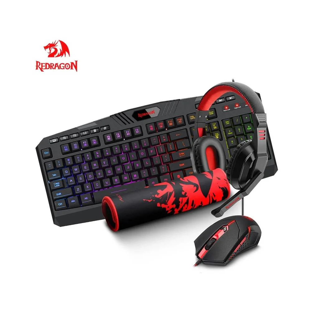 COMBO CLAVIER MOUSE CASQUE PAD REDRAGON S101-BA-2